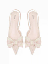 FLORAL & BOWKNOT SLINGBACK FLATS