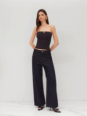Knit Cut Out Crop Bandeau Top