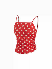 Polka Dot Ruched Cami Top