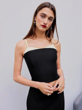 Contrasting Binding Patchy Crop Cami Top