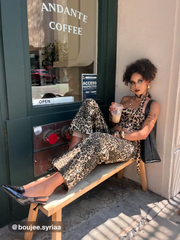 Leopard Print Ruched Tube Top With Scarf