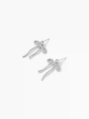 RHINESTONE DECOR BOWKNOT STUD EARRINGS