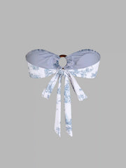 Toile de Jouy O-Ring Bandeau Bikini Top