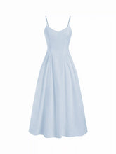 Cotton V-neck A-line Midi Dress