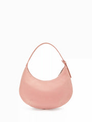 FAUX SUEDE HALF-MOON SHOULDER BAG