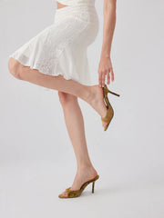 OPEN TOE MULE HEELED SANDALS