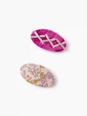 2PCS BOWKNOT & FLORAL HAIR CLIP