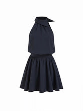 Asymmetrical Neck Mid Rise Flared Mini Dress