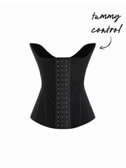 Lace Asymmetrical Hem Tummy Control Corset Shapewear
