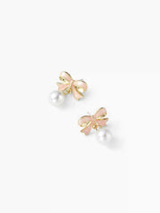 BOWKNOT FAUX PEARL DROP EARRINGS