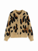 Knit Long Sleeve Leopard Cardigan