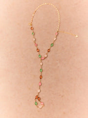 OVAL RESIN LAYERED HAND CHAIN BRACELET