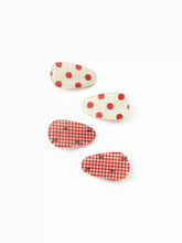 4PCS POLKA DOT & GINGHAM HAIR CLIP SET