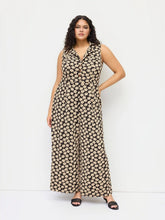 Collar Floral Wide Leg Jumpsuit Curve & Plus