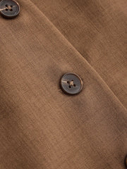V-neck Solid Button Vest