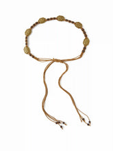 ENGRAVED OVAL & BEADED DECOR LACE-UP WAIST BELT