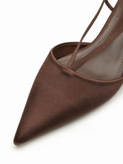 POINTED TOE SLINGBACK KITTEN HEELS