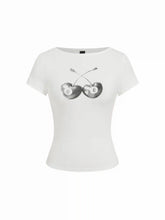 Cotton-blend 8-Ball Cherry Graphic Short Sleeve Tee