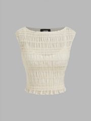 Boat Neck Shirred Top & Cami Top