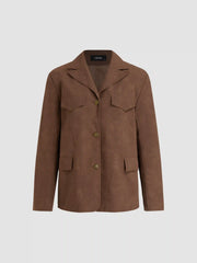 Suede Collar Oversized Shacket