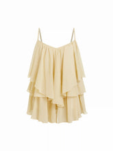 Chiffon Sweetheart Layered Ruffle Hem Oversized Blouse