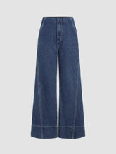 Solid Denim High Waist Baggy Jeans