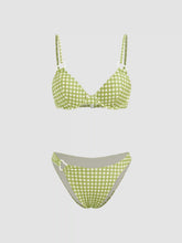 Heart Ring Linked Check Underwire Bikini Set
