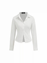 Cotton-blend Collar Long Sleeve Shirt