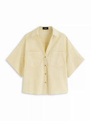 Cotton-blend Short Sleeve Oversized Shirt