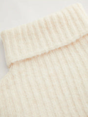Wool-blend Knit High Neck Long Sleeve Oversized Top