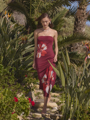 Strapless Floral Maxi Dress