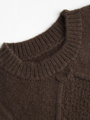 Round Neckline Geometric Knitted Vest