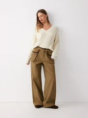Cider Denim Low Rise Pocket Contrasting Binding Cargo Jeans