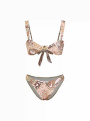 Paisley Sweetheart Metal Shell Detail Bracelet Bikini Set