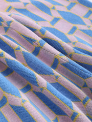 Blue Retro Pattern Trousers