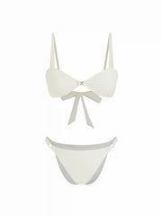 High Stretch Sweetheart Bracelet Bikini Set With Metal Detail