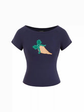 Cotton-blend Fruit Graphic Applique Short Sleeve Tee