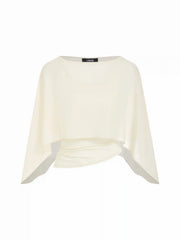 Ruched Cami Top & Chiffon Boat Neck Cape