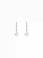 RHINESTONE & FAUX PEARL DROP EARRINGS