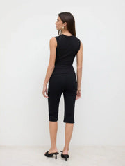 Round Neckline Solid Tank Top