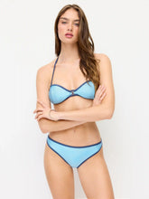 High Stretch Halter Neckline Contrast Binding Cheeky Bikini Set