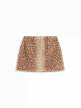 Faux Fur Deer Low Rise Animal Print Half Zip Mini Skirt