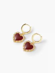 HEART ZIRCON LACE DROP EARRINGS