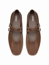 FAUX LEATHER BUCKLE MARY JANE FLATS