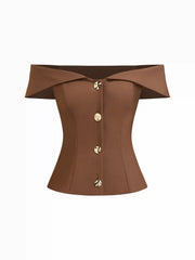 Off-Shoulder Top With Metal Detail