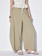 Cotton-blend Low Rise Oversized Tapered Trousers