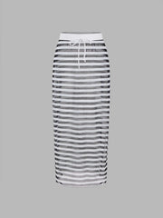 Mesh Striped Knotted Cover Up Skirt
