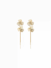 FLOWER & RHINESTONE DROP EARRINGS