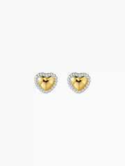 HEART TWISTED 18K GOLD PLATED STAINLESS STEEL STUD EARRINGS
