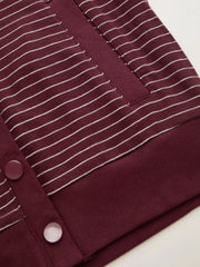 Wool-blend Hooded Striped Long Sleeve Top
